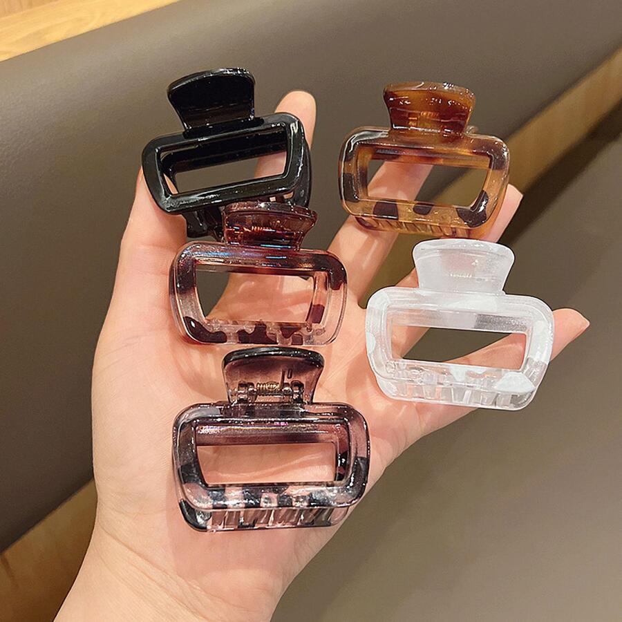 5 件女士矩形设计时尚发夹，适合 Y2k 休闲礼物、发饰、爪夹、发夹、发夹、学校用品、学院秋冬发夹，适合度假装扮女士 - 彩色 - 查看 1