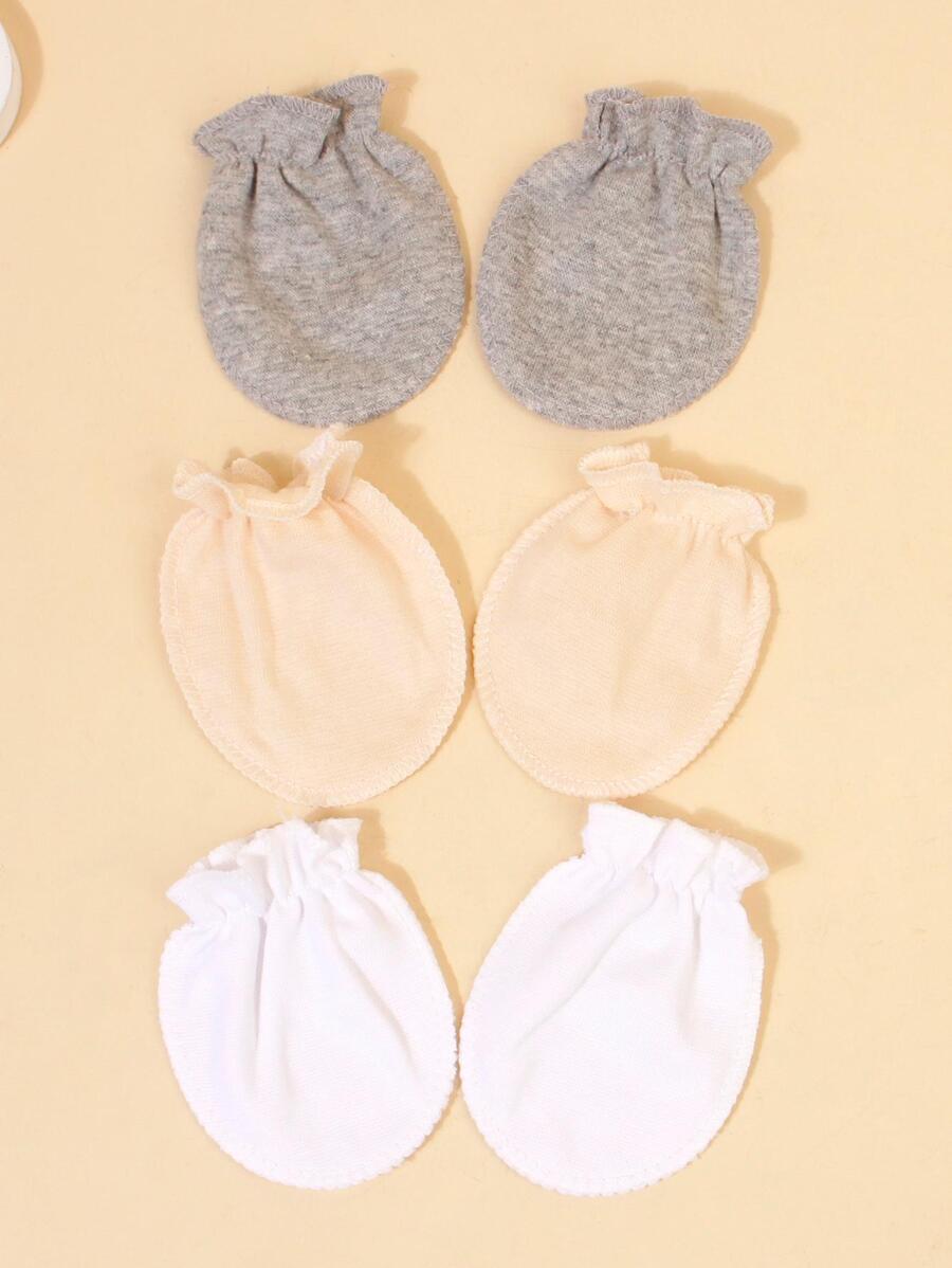 3pairs Baby Ruffle Design Gloves For Daily Life - Multicolor - View 1