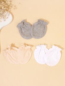 3pairs Baby Ruffle Design Gloves For Daily Life - Multicolor - View 2