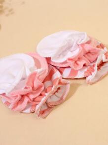 Baby 3 Paar Handschuhe mit Streifen Muster, Rüschen Design, für Alltag - Verschiedenfarbig - Übersicht 4