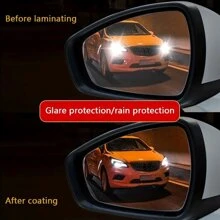 2 piezas de película antilluvia transparente para el espejo retrovisor del coche, pegatinas, vinilos decorativos para el hogar, artículos de decoración de primavera para refrescar tu hogar, pegatinas decorativas para festivales, regalos, decoración de cumpleaños, graduación, espejos de pared, decoración de habitaciones, espejos para baño, decoración de sala de estar - transparente - Ver 3