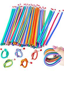 5 Pieces Flexible Soft Pencil, Soft Pencils with Eraser, Magic Bend Pencils for Kids Students Gift, School Supplies cute pencils fun pencils for kids bulk (Random Color) - Multicolor - View 7