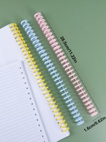 1pc 30-hole A4 Size Colored Spiral Binding Plastic Ring Binder With Removable Pages - Baby Blue - View 2