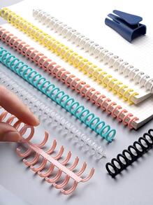 1pc 30-hole A4 Size Colored Spiral Binding Plastic Ring Binder With Removable Pages - Baby Blue - View 4