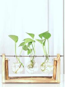 1pc Clear Bottle Design Flower Vase - Clear - View 2