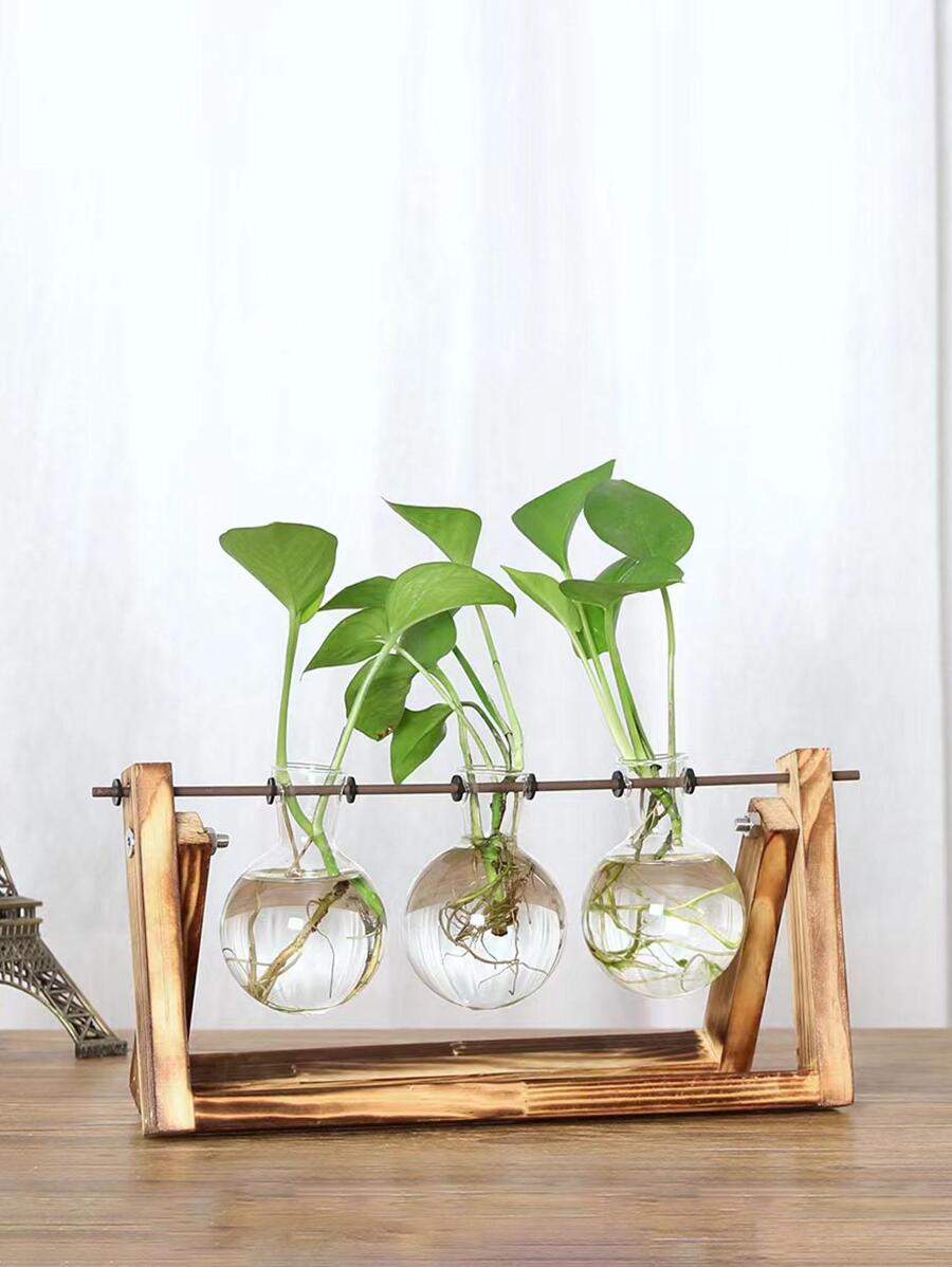 1pc Clear Bottle Design Flower Vase - Clear - View 1