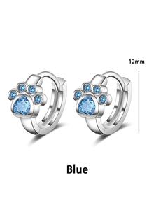 Thời Trang Mới Xi Mạ Bông Tai Màu Xanh Đính Đá Cubic Zirconia Mèo Móng Vuốt Cổ Điển Thiết Kế Phong Cách Dễ Thương Dành Cho Nữ Trang Sức Quà Tặng - Nhiều màu - Xem 7