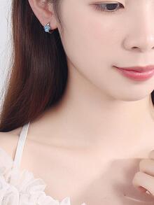 Thời Trang Mới Xi Mạ Bông Tai Màu Xanh Đính Đá Cubic Zirconia Mèo Móng Vuốt Cổ Điển Thiết Kế Phong Cách Dễ Thương Dành Cho Nữ Trang Sức Quà Tặng - Nhiều màu - Xem 2