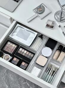 1pc Transparent Drawer Style Makeup Storage Box With Compartments For Cosmetics, Perfumes, Lipsticks, Eyebrow Pencils, Etc.,For Holiday Beach, Bathroom Collection, Bedroom Collection, Large Capacity