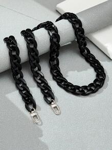 女士防丟手機殼領帶帶鏈子 - 黑色 - 查看 2