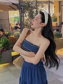 Women Denim Tops - Royal Blue - View 6