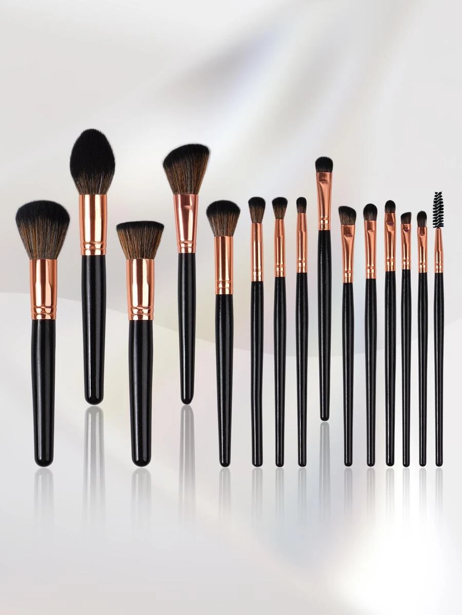 Makeup Brushes Set,15Pcs Makeup Brush Set Powder Brush Eye Shadow Brush Beginners Brush Male And Female Universal Makeup Brush,Brush Set,Makeup Brush Kit,Make Up Brush Set,Make Up Set Complete,Makeup Brush Set,Complete Makeup Kit,Brush Kit,Brushes Makeup Set,Makeup Gift Set - Black - View 1