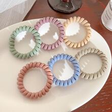 Set de 6 sujetadores de pelo elásticos con espiral mate sencillos para mujeres, accesorios de pelo con cuerda de goma para coleta casual