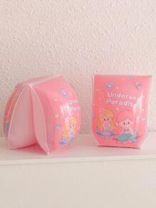 Cartoon Mermaid Design Swimming Arm Floats - Pink - View 4