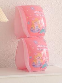 Cartoon Mermaid Design Swimming Arm Floats - Pink - View 5