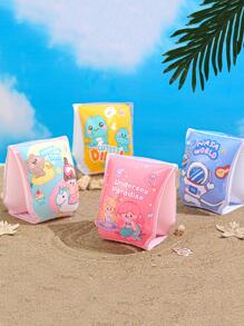 Cartoon Mermaid Design Swimming Arm Floats - Pink - View 3