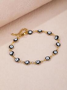 A Black Devil's Eye Bracelet, Suitable For Ladies' Daily Wear - Yellow Gold - View 2