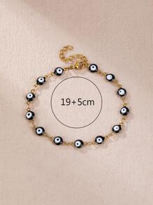 A Black Devil's Eye Bracelet, Suitable For Ladies' Daily Wear - Yellow Gold - View 3