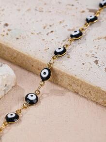 A Black Devil's Eye Bracelet, Suitable For Ladies' Daily Wear - Yellow Gold - View 4