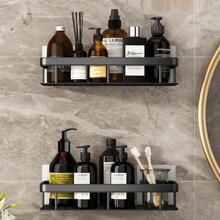 1pc Wall Mounted Storage Rack - Black - View 7