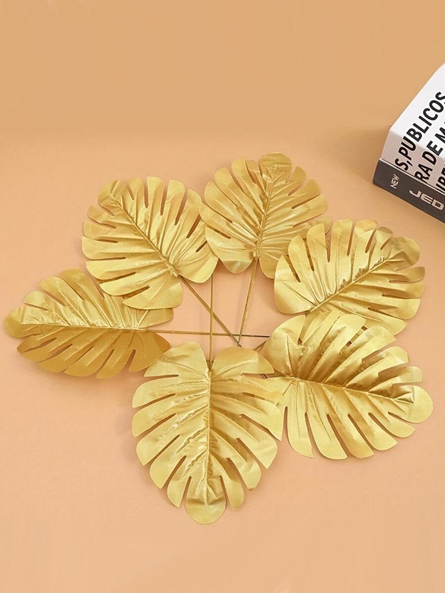10 chiếc lá cọ nhân tạo màu vàng để trang trí tiệc cưới - Vàng - Xem 1