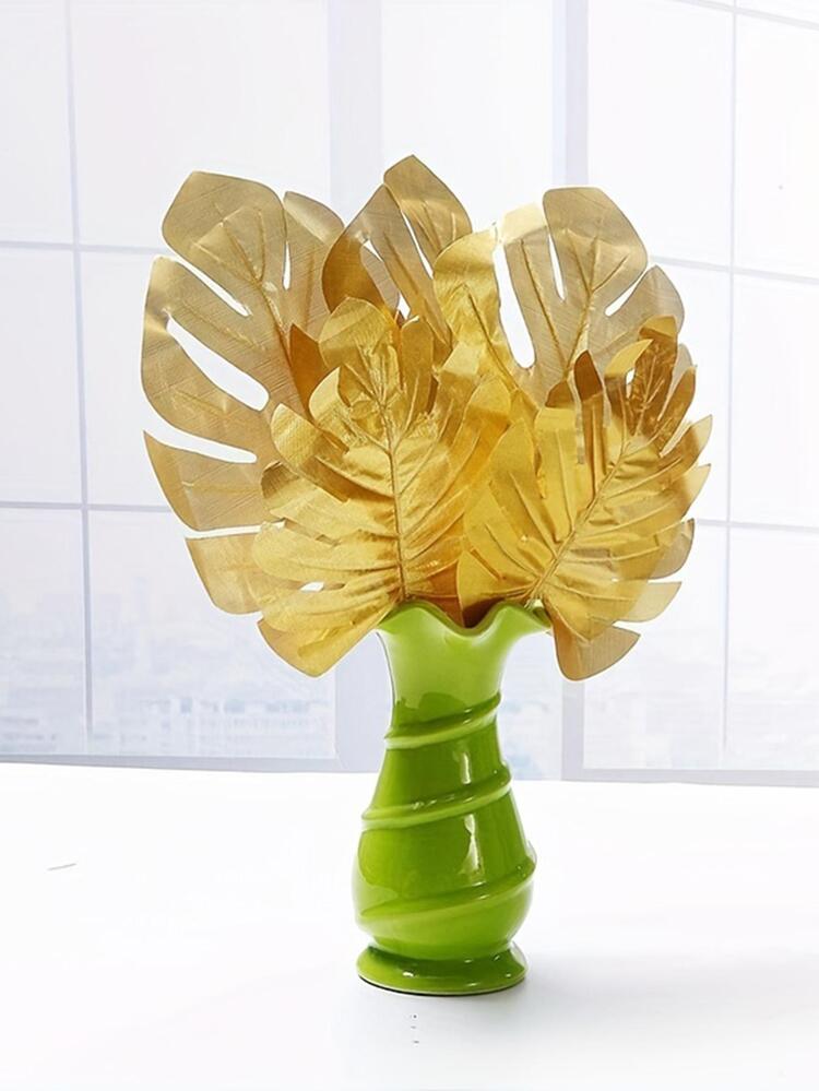10 chiếc lá cọ nhân tạo màu vàng để trang trí tiệc cưới - Vàng - Xem 2