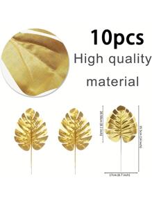 10 chiếc lá cọ nhân tạo màu vàng để trang trí tiệc cưới - Vàng - Xem 7