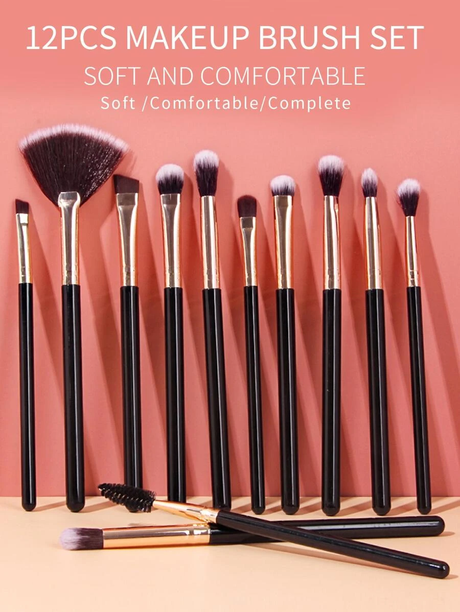 眼影刷,12入組眼影刷套裝,臉部化妝刷套裝和眼睛刷混合性