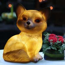 1pc Outdoor Solar Animal Shaped Light - Lovely Dog Designed Garden Decoration Light For Home Yard - Yellow - View 5