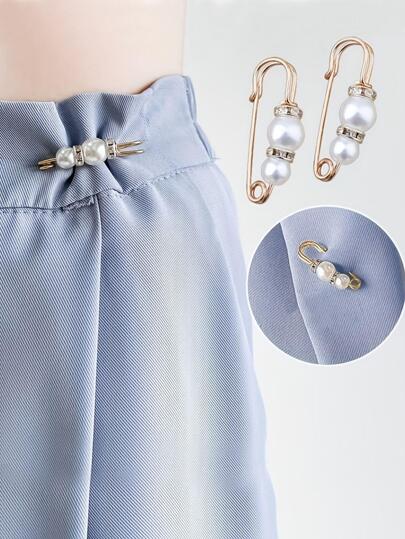 مشبك شريط خصر الى مثبت ملابس , & لؤلؤ مضاد للضوء مشبك للنساء 2 قطعرمضان