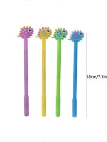 4入組創意卡通恐龍簽字筆適用於學習&辦公室用品 - 彩色 - 查看 4