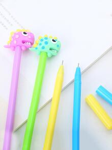 4入組創意卡通恐龍簽字筆適用於學習&辦公室用品 - 彩色 - 查看 2