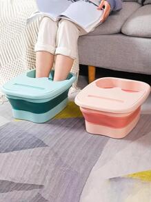 1pc Two Tone Foldable Foot Bath Bucket Home Bathroom Decor Fall Decor Back To School - Multicolor - View 2