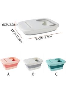 1pc Two Tone Foldable Foot Bath Bucket Home Bathroom Decor Fall Decor Back To School - Multicolor - View 4
