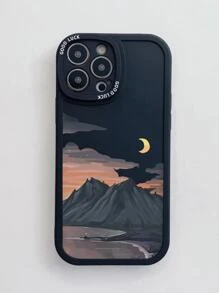 夏季风景印花手机壳，国际版，非国内版 - 黑色 - 查看 5