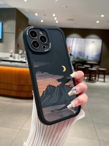 夏季风景印花手机壳，国际版，非国内版 - 黑色 - 查看 3