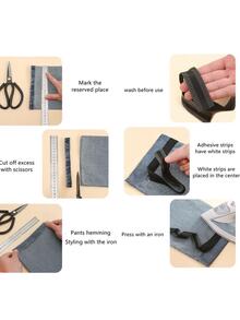2pcs Self-adhesive Pants Hemming Tape For Shortening Pants - Black - View 3