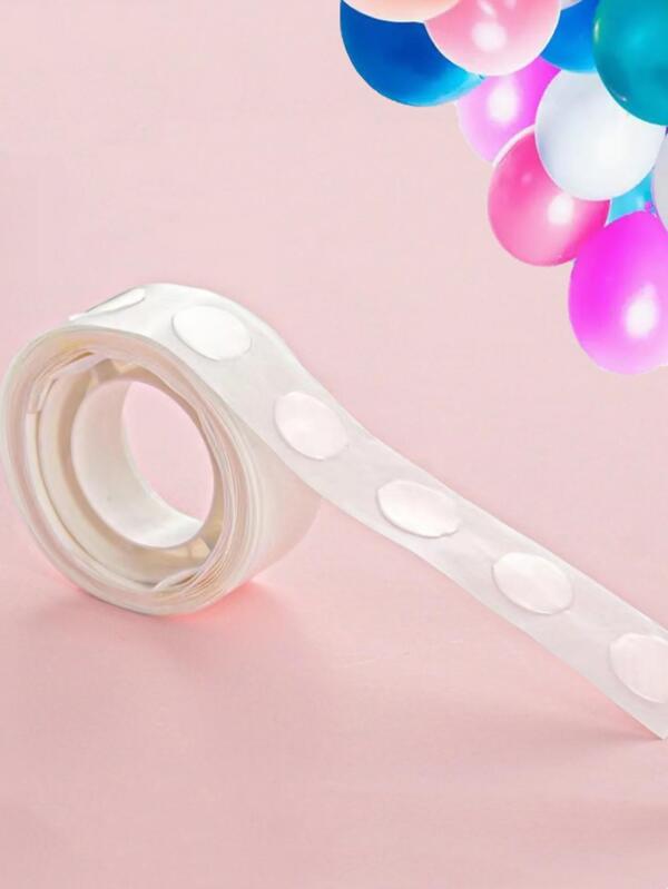 1roll 100 Stickers Double-Sided Adhesive Dots Transparent Removable Balloon Adhesive Tape Glue For Wedding Birthday Party Decor,Christmas