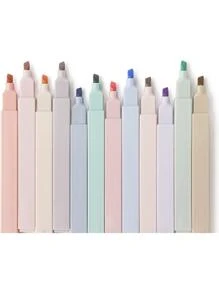 12入組柔和淡色審美的可愛和鋼筆,帶溫和的多種顏色,乾快速簡單的至適用於日記計畫冊筆記學校辦公室用品學習用品多種顏色 - 彩色 - 查看 7