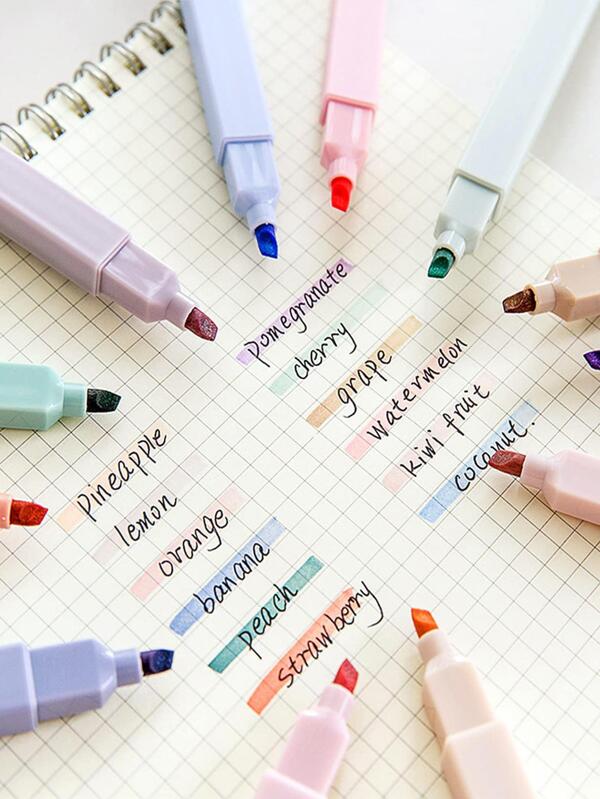 12pcs Pastel Highlighters Aesthetic Cute Highlighters and Pens No Bleed, with Mild Assorted