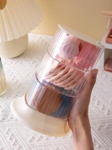 Multi-layer Rotating Desktop Jewelry Storage Box - Beige - View 2