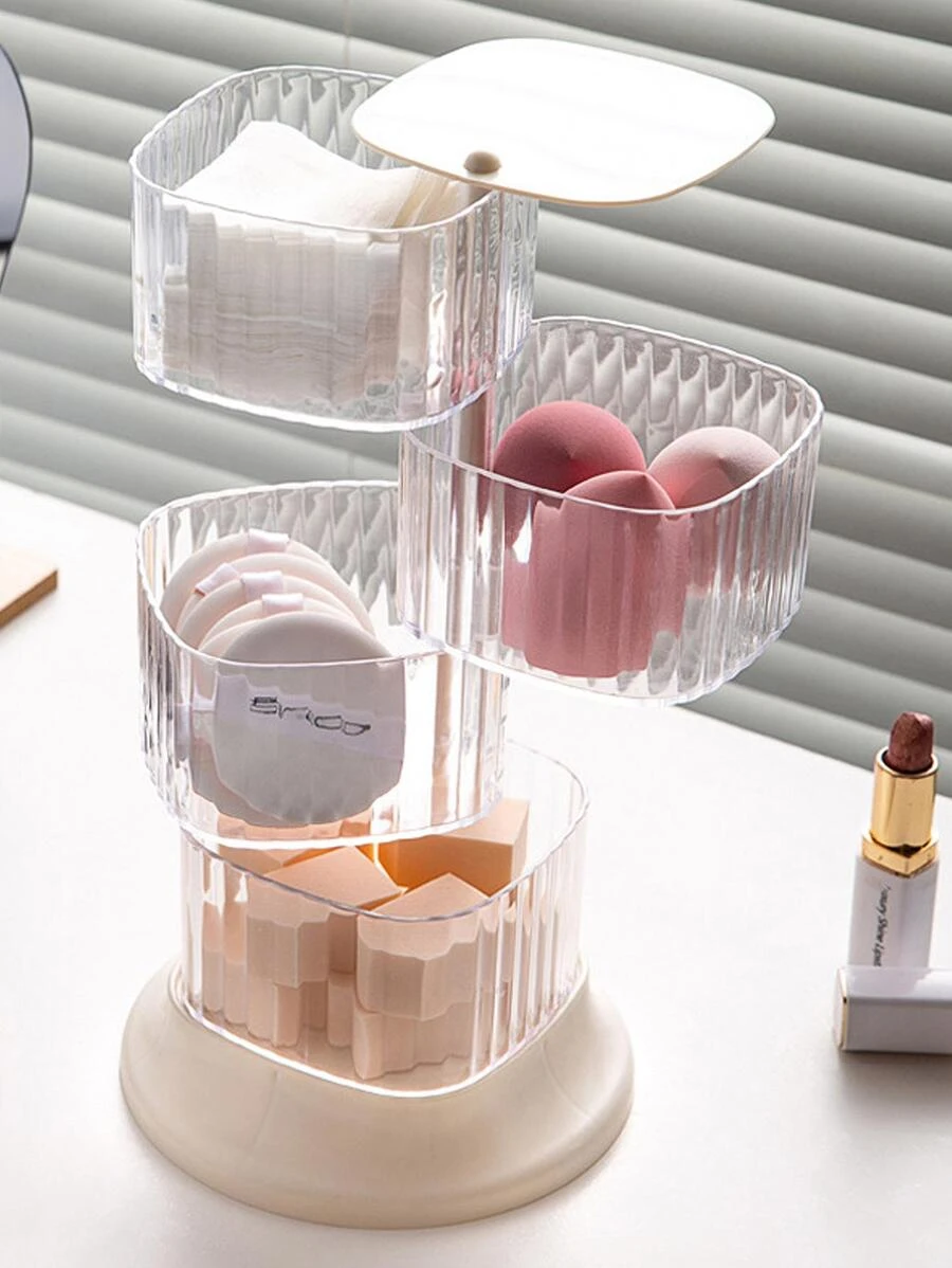 Multi-layer Rotating Desktop Jewelry Storage Box - Beige - View 1