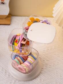 Multi-layer Rotating Desktop Jewelry Storage Box - Beige - View 3