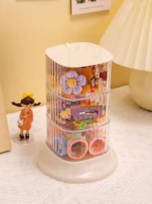 Multi-layer Rotating Desktop Jewelry Storage Box - Beige - View 4