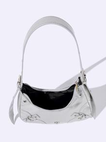 Women's Korean Style Punk Shoulder Bag - Silver - View 7