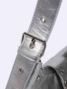 Women's Korean Style Punk Shoulder Bag - Silver - View 9