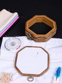 5pcs 14*14 Octagonal Antique Wood Grain Embroidery Hoop/Decorative Ring - Brown - View 2