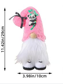 1pc Panda Decoration Gonk Figurine Ornament Craft - Pink - View 2