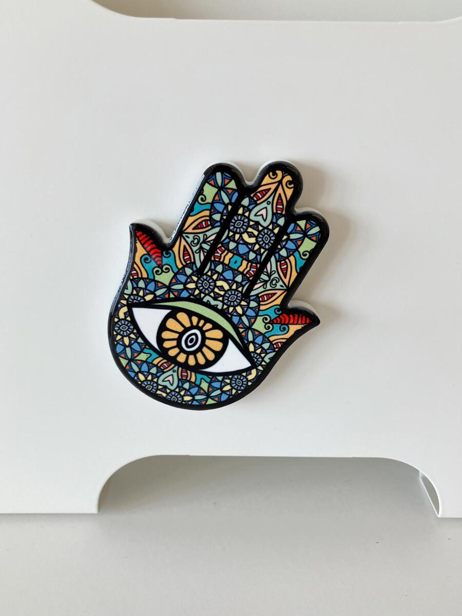 1入組波西米亞風格手形冰箱貼帶眼睛圖案,家庭裝飾 - 綠色 - 查看 1