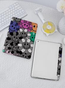 Funda con diseño de flores y cara sonriente compatible con iPad de 10.2 pulgadas de 2021/2020 iPad 9th/8th Generation, compatible con Samsung Galaxy Tab A8 de 10.5 pulgadas de 2022, compatible con funda para tablet, con soporte para bolígrafo, admite función de suspensión/activación automática - Multicolor - Ver 5